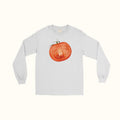 White long-sleeve T-shirt with tomato slice graphic on the front
