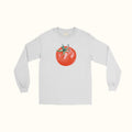 Tomato long sleeve T-shirt in white, unisex long sleeve with tomato graphic