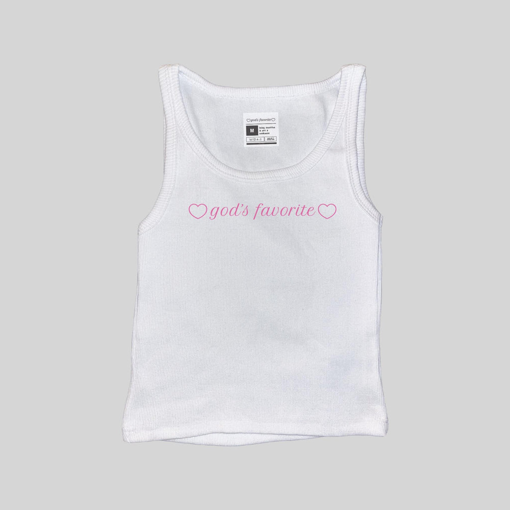 Camiseta de tirantes acanalada "La favorita de Dios"
