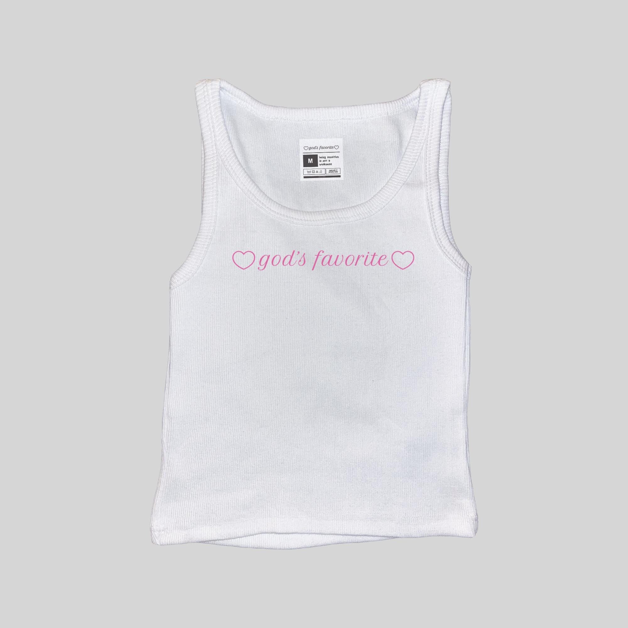 Camiseta de tirantes acanalada "La favorita de Dios"