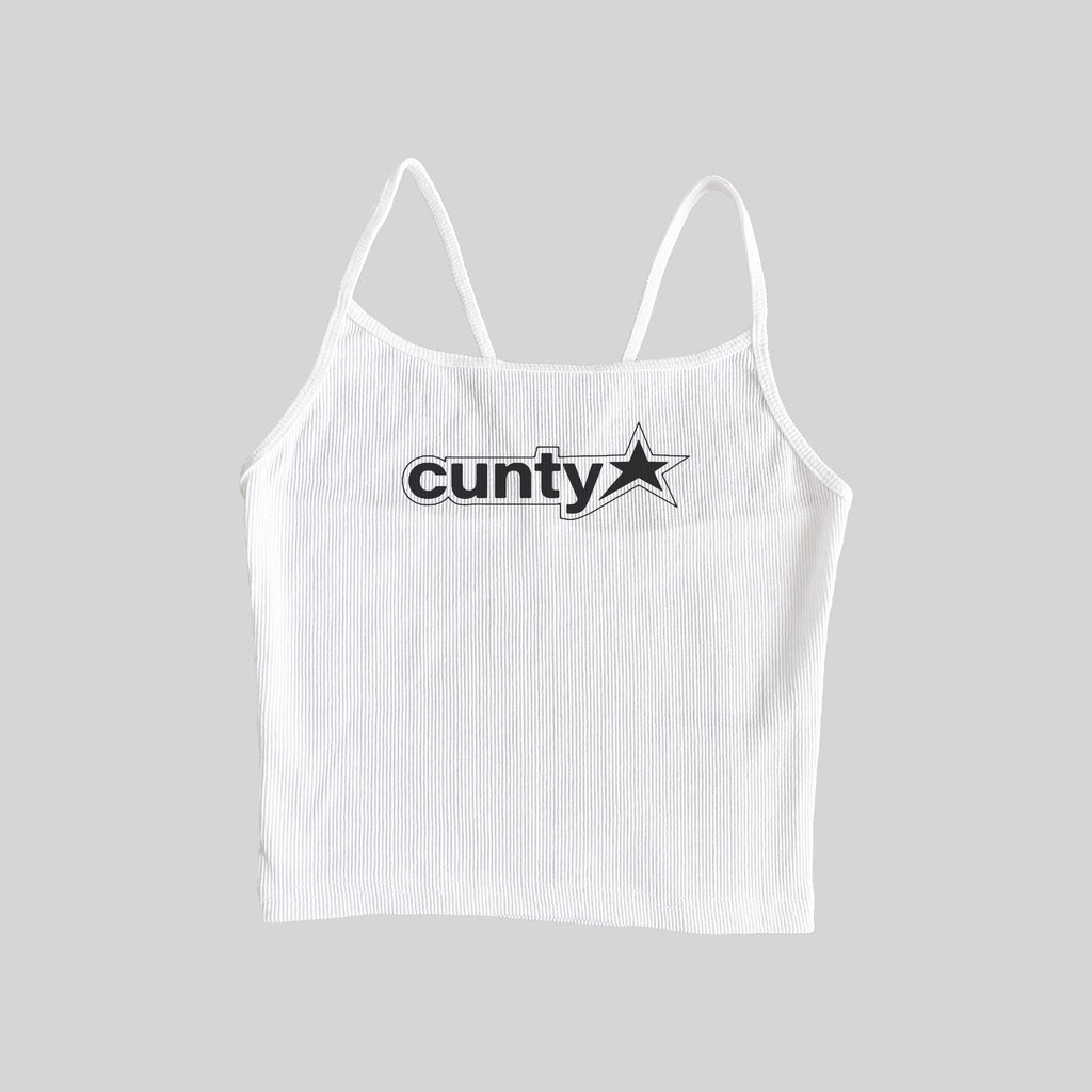 Top corto de tirantes finos con textura acanalada "Cunty"