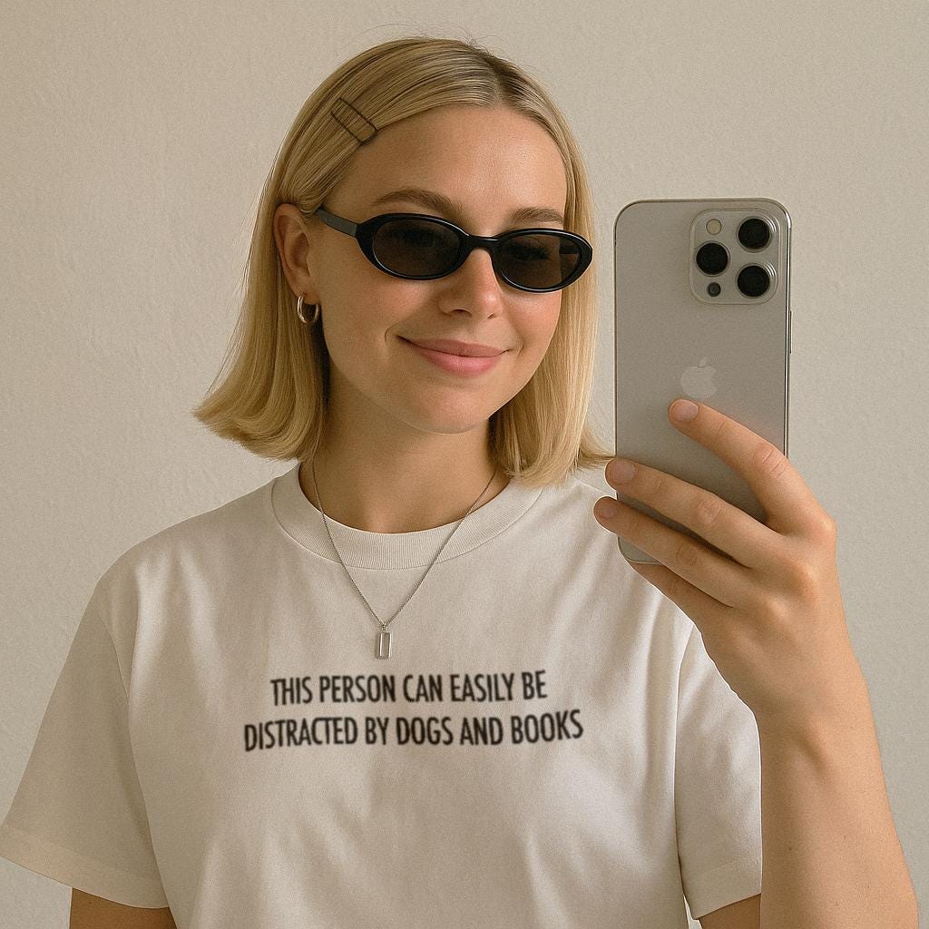 This Person Can Easily Be Distracted By Dogs & Books T-Shirt