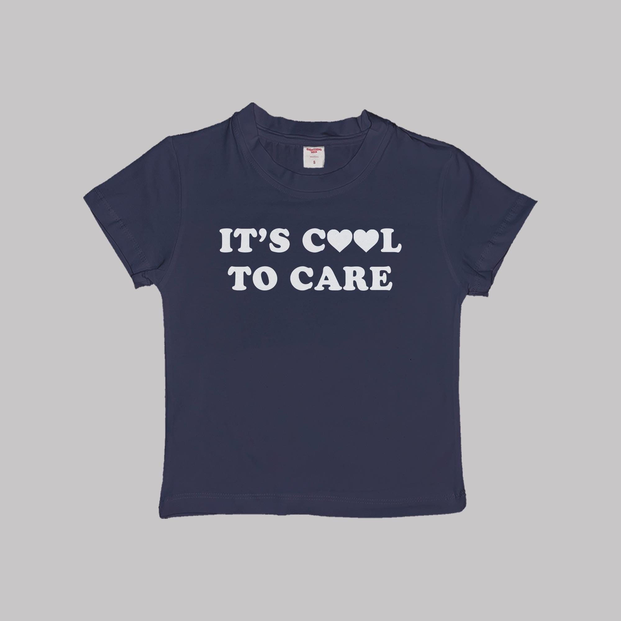 It's Cool To Care Baby Tee Crop Top Shirt