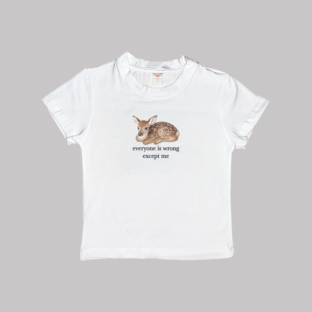 Everyone Is Wrong Except Me Baby Tee Crop Top Shirt