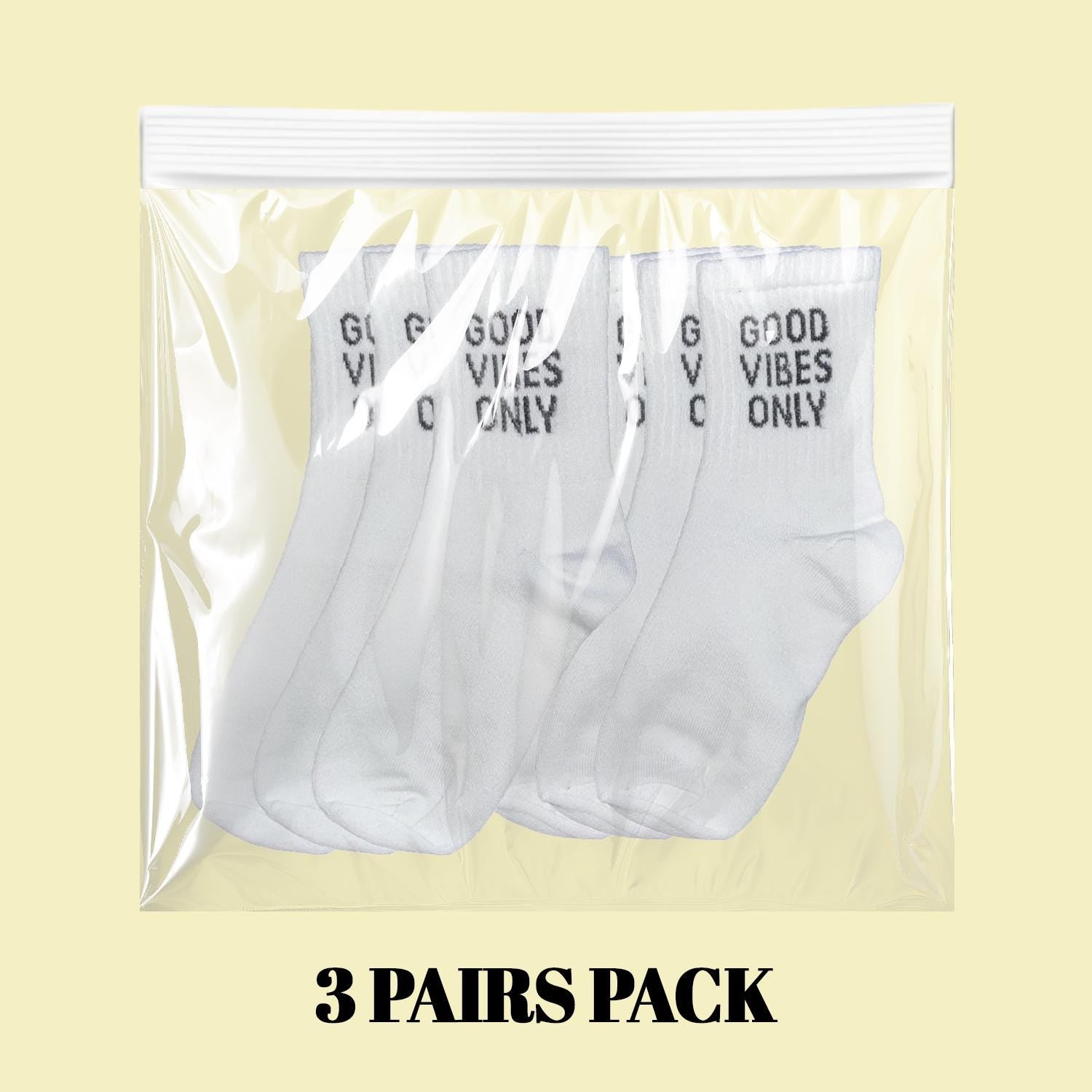 Calcetines Good Vibes Only (Pack de 3 pares)