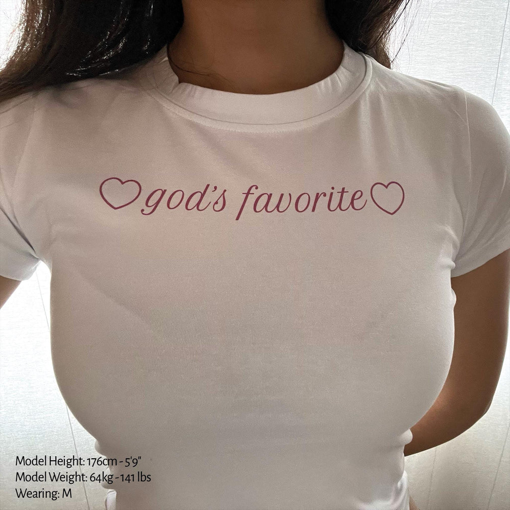 God's Favorite v2 Baby Tee Crop Top Shirt Y2k