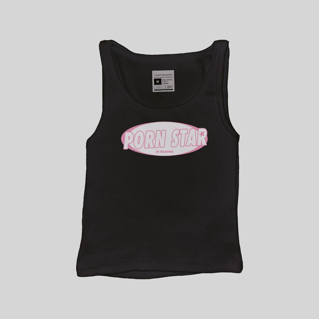 Camiseta de tirantes acanalada "Pornstar In Training"