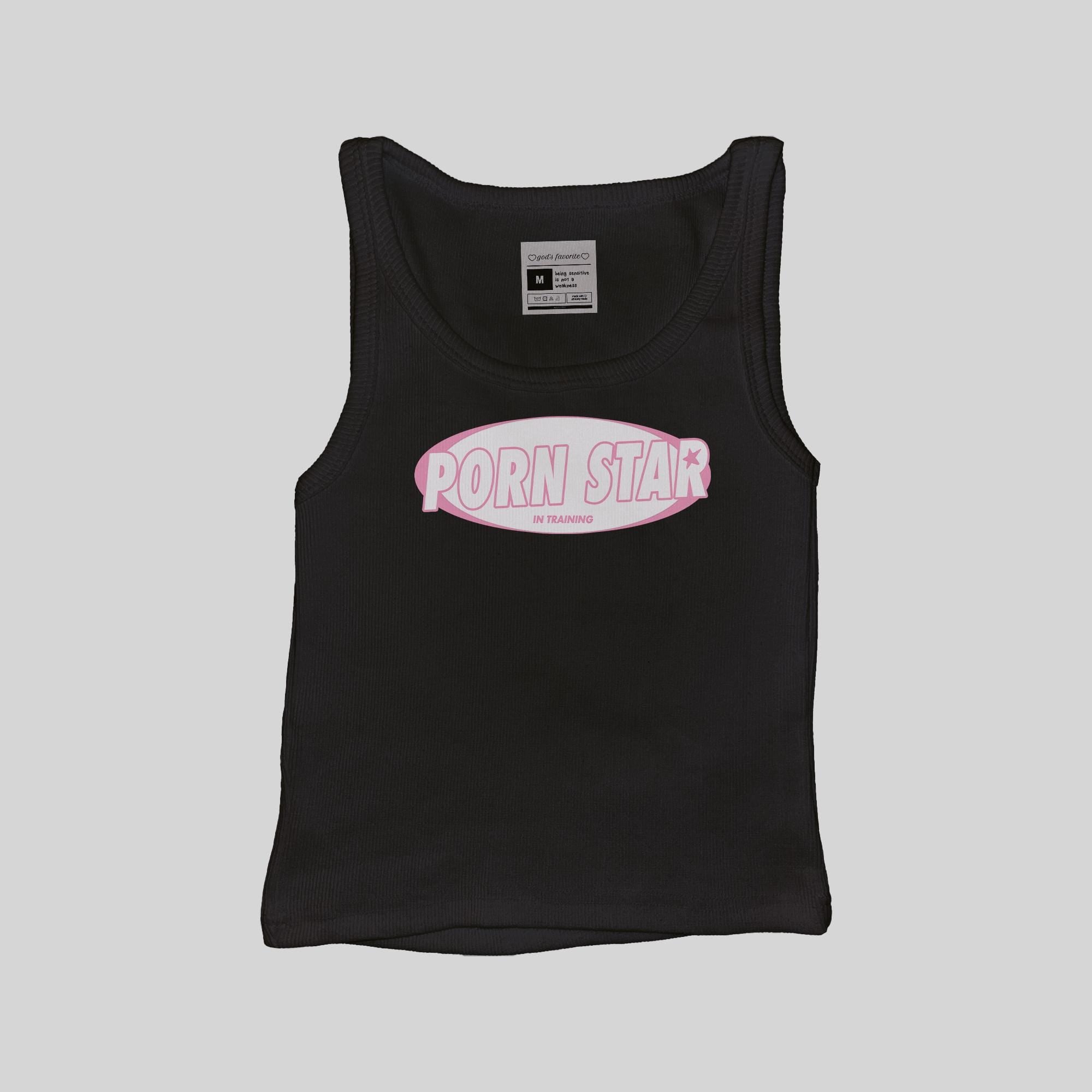 Camiseta de tirantes acanalada "Pornstar In Training"
