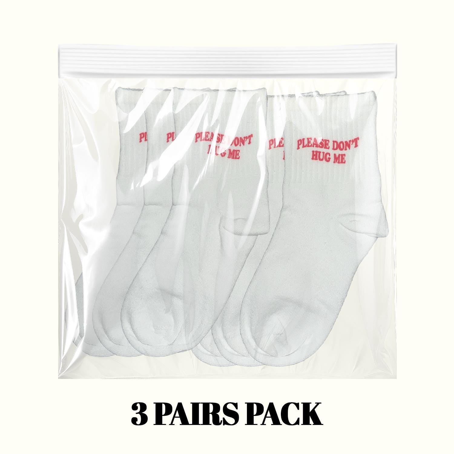 Please Don't Hug Me Socks (3 Pairs Pack)
