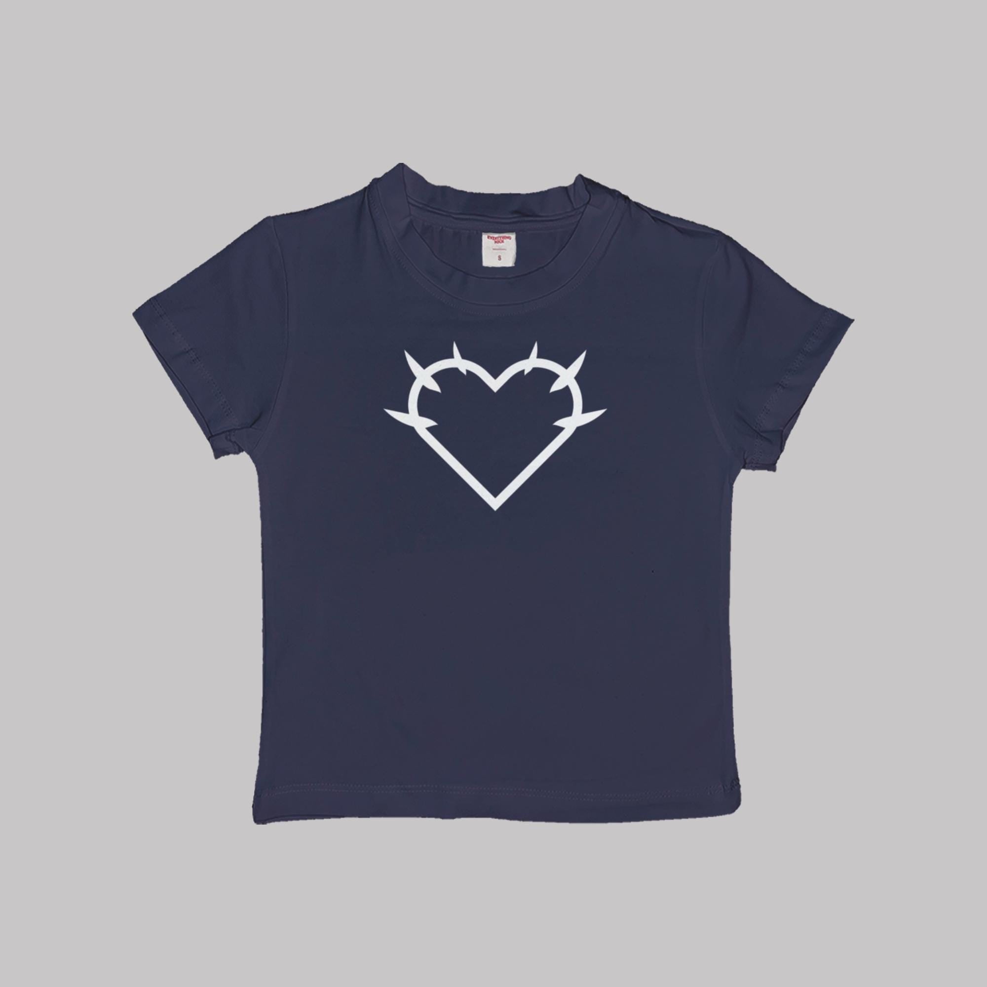 Y2K Heart Baby Tee Crop Top Shirt