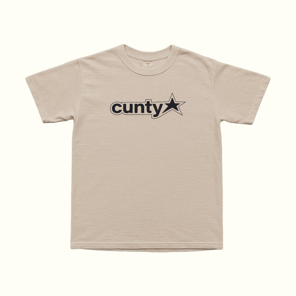 Beige Cuty Star T-shirt with front star logo print, crew neck, short sleeves.