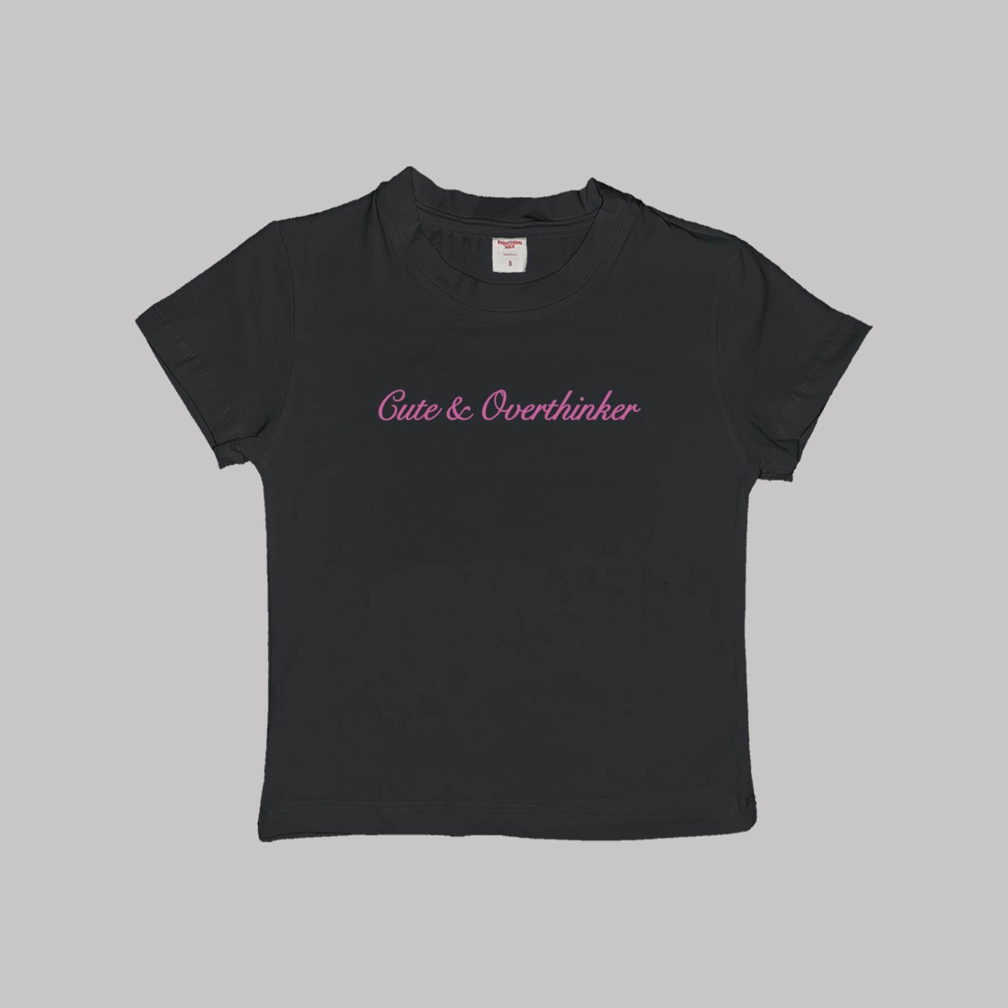 Cute & Overthinker Baby Tee Crop Top Shirt