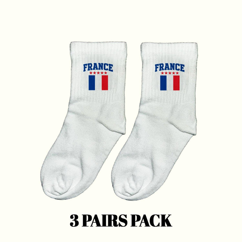 Calcetines con la Bandera de Francia (Paquete de 3 Pares)