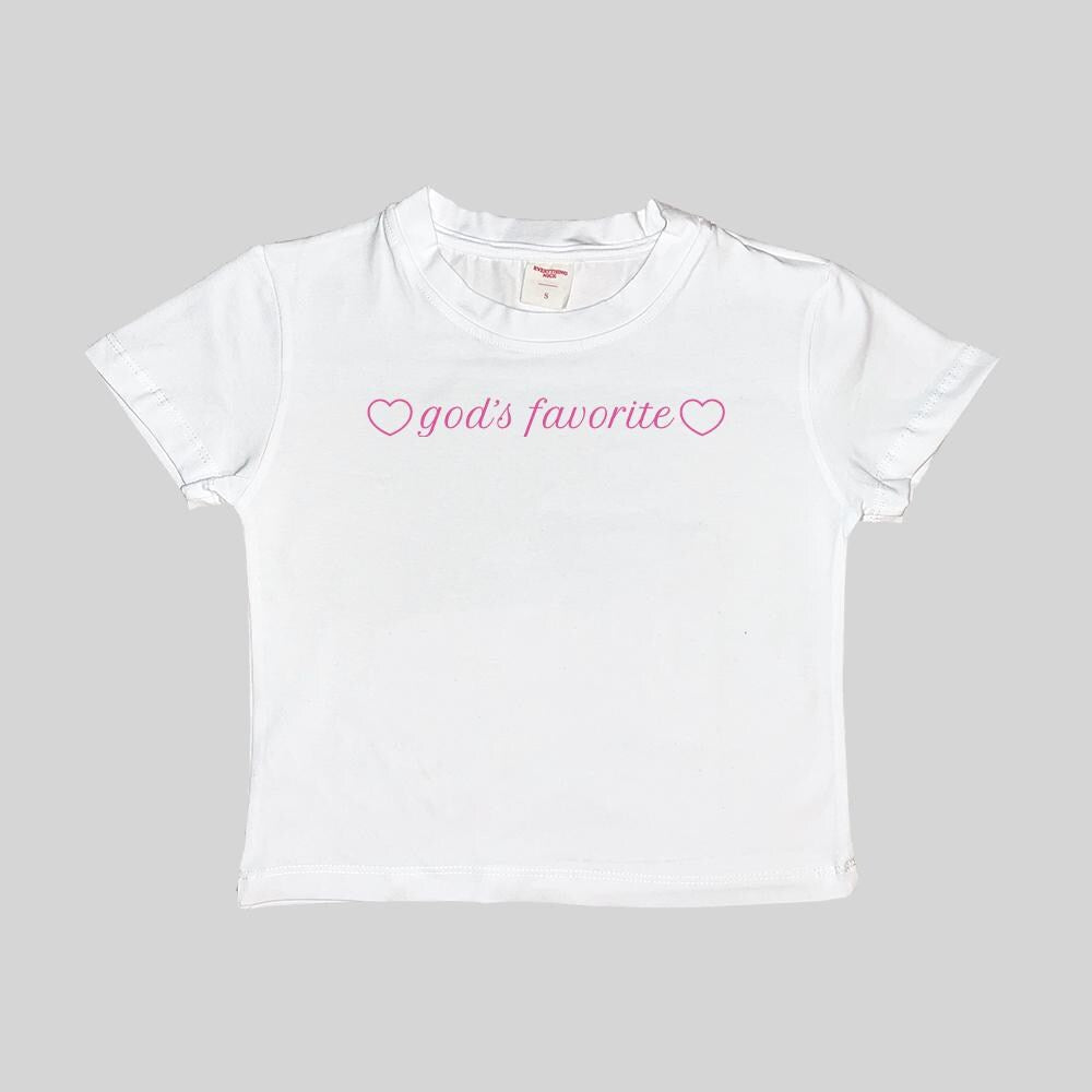 God's Favorite v2 Baby Tee Crop Top Shirt Y2k