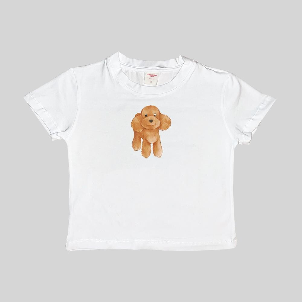 Camiseta corta con estampado de caniche