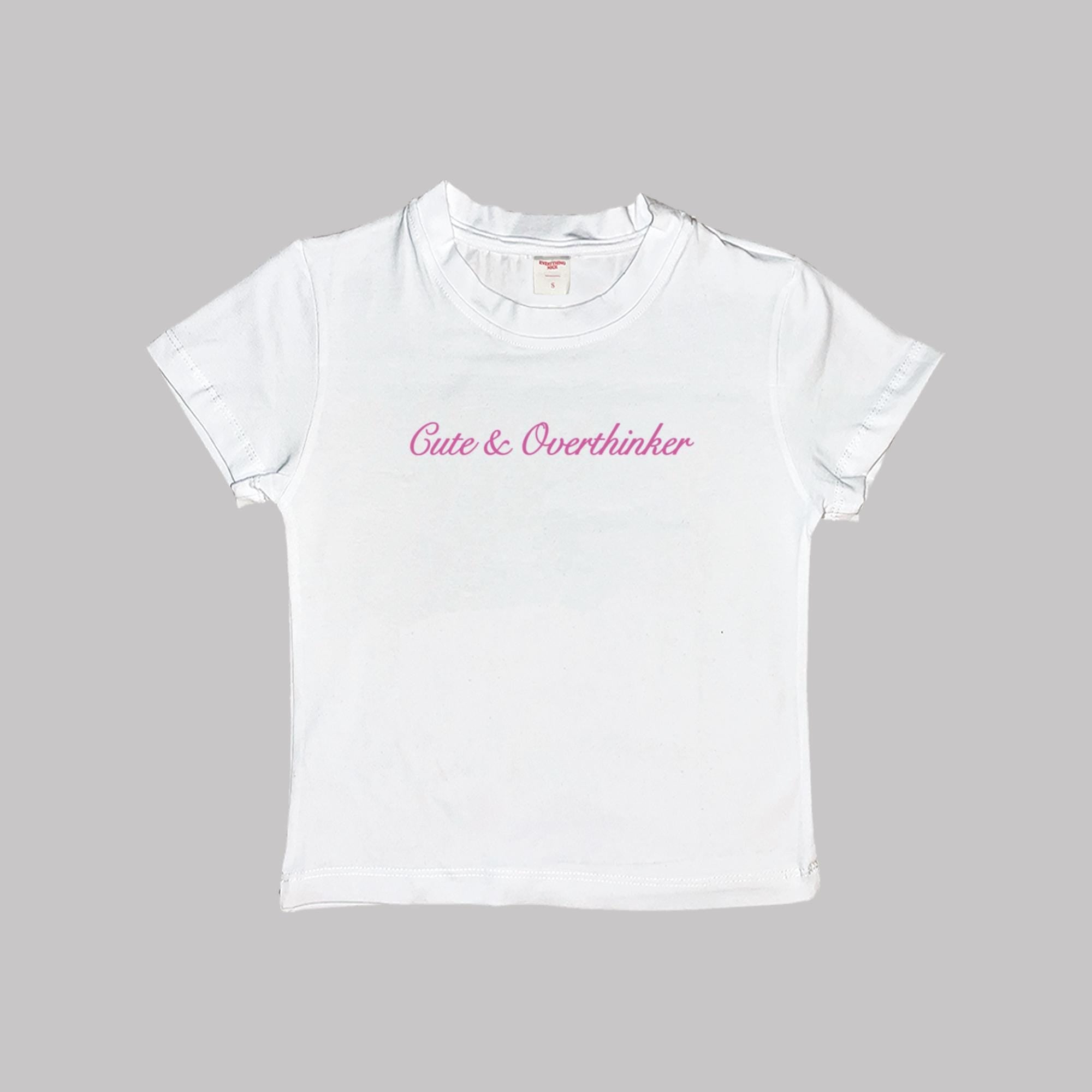 Cute & Overthinker Baby Tee Crop Top Shirt