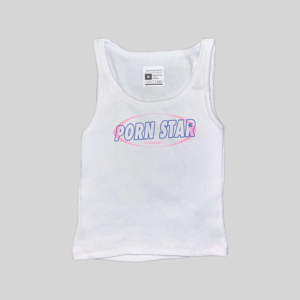 Camiseta de tirantes acanalada "Pornstar In Training"