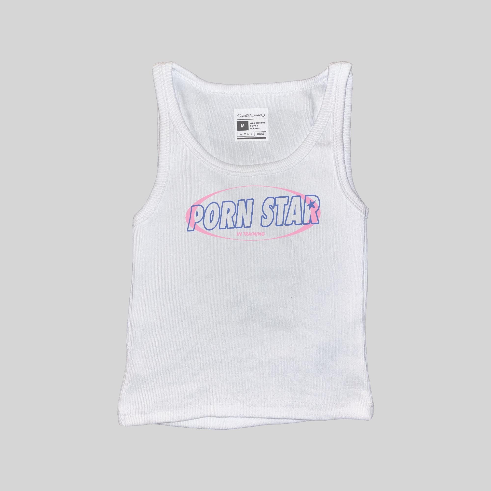 Camiseta de tirantes acanalada "Pornstar In Training"