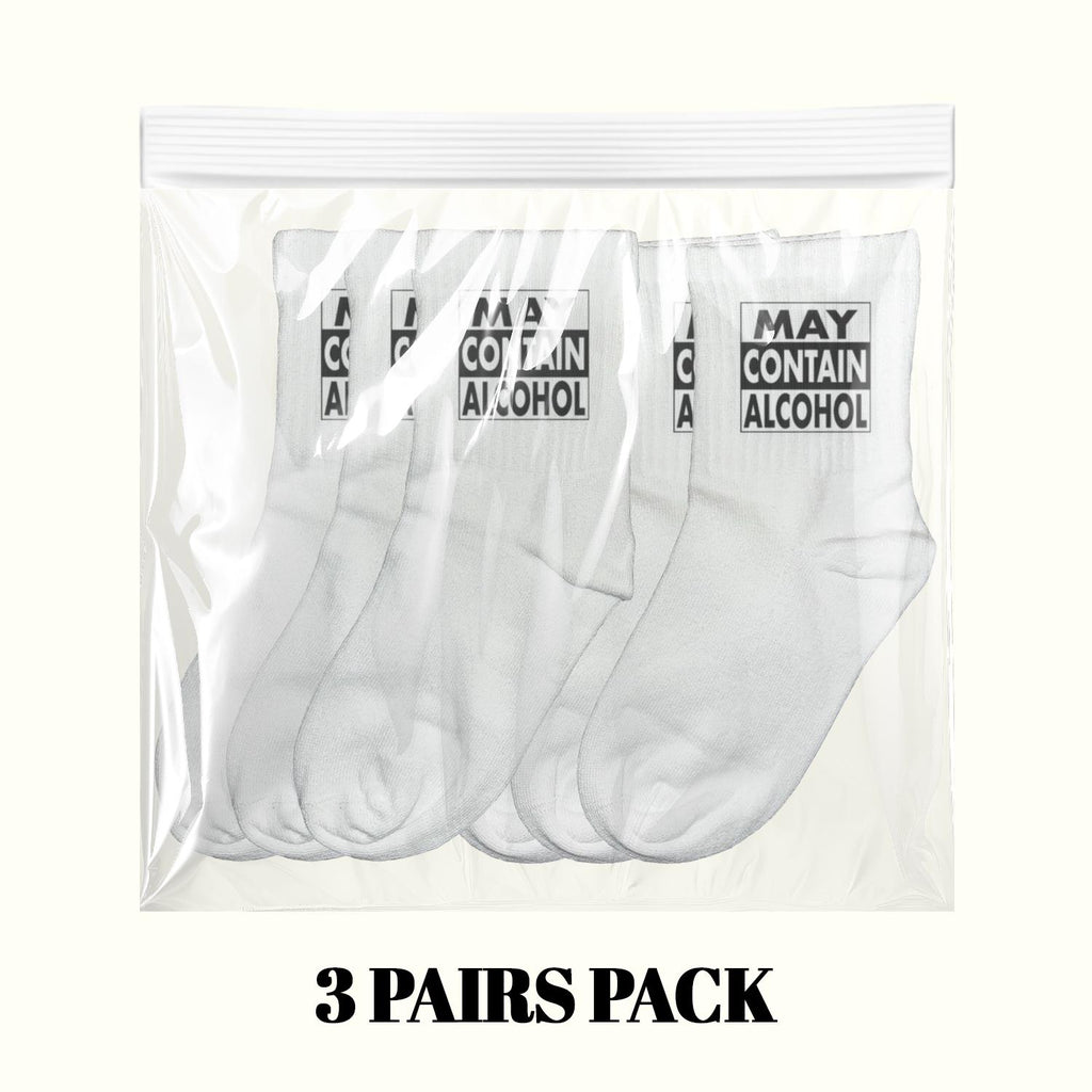 Calcetines "Puede Contener Alcohol" (Paquete de 3 Pares)
