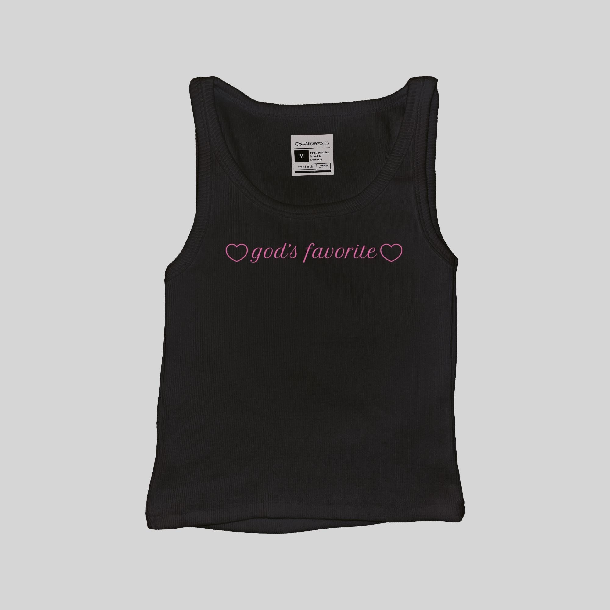 Camiseta de tirantes acanalada "La favorita de Dios"