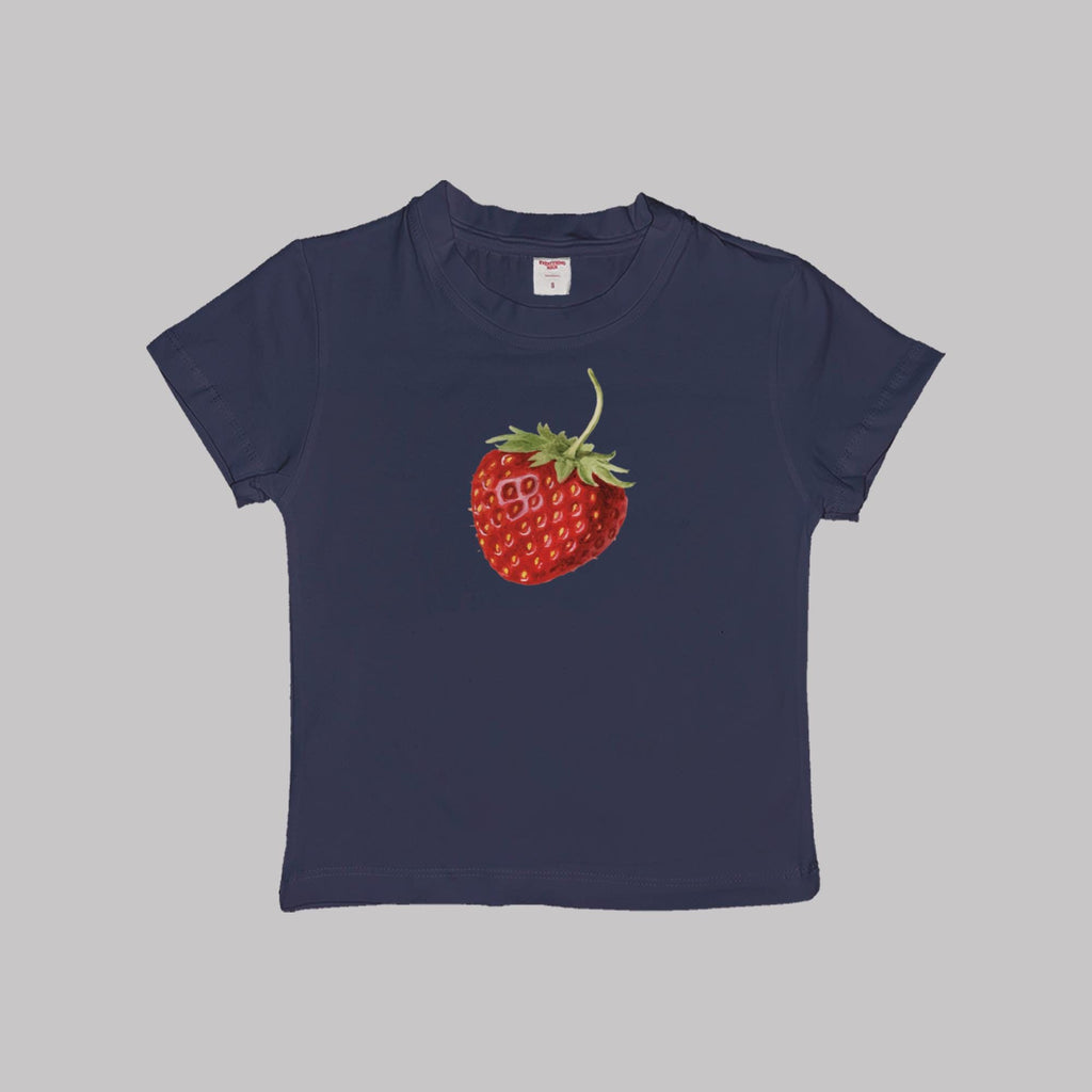 Camiseta corta de bebé con estampado de fresa