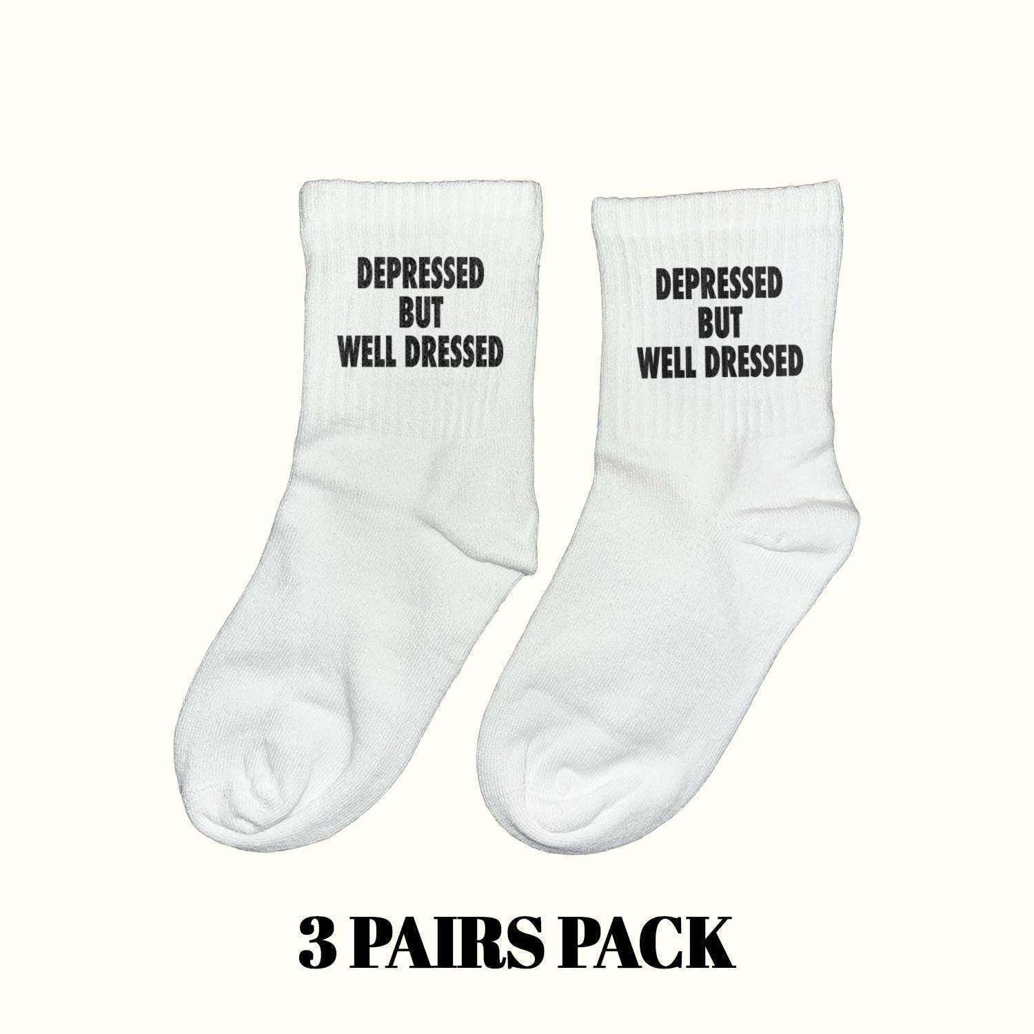 Depressed But Well Dressed Socks (3 Pairs Pack)