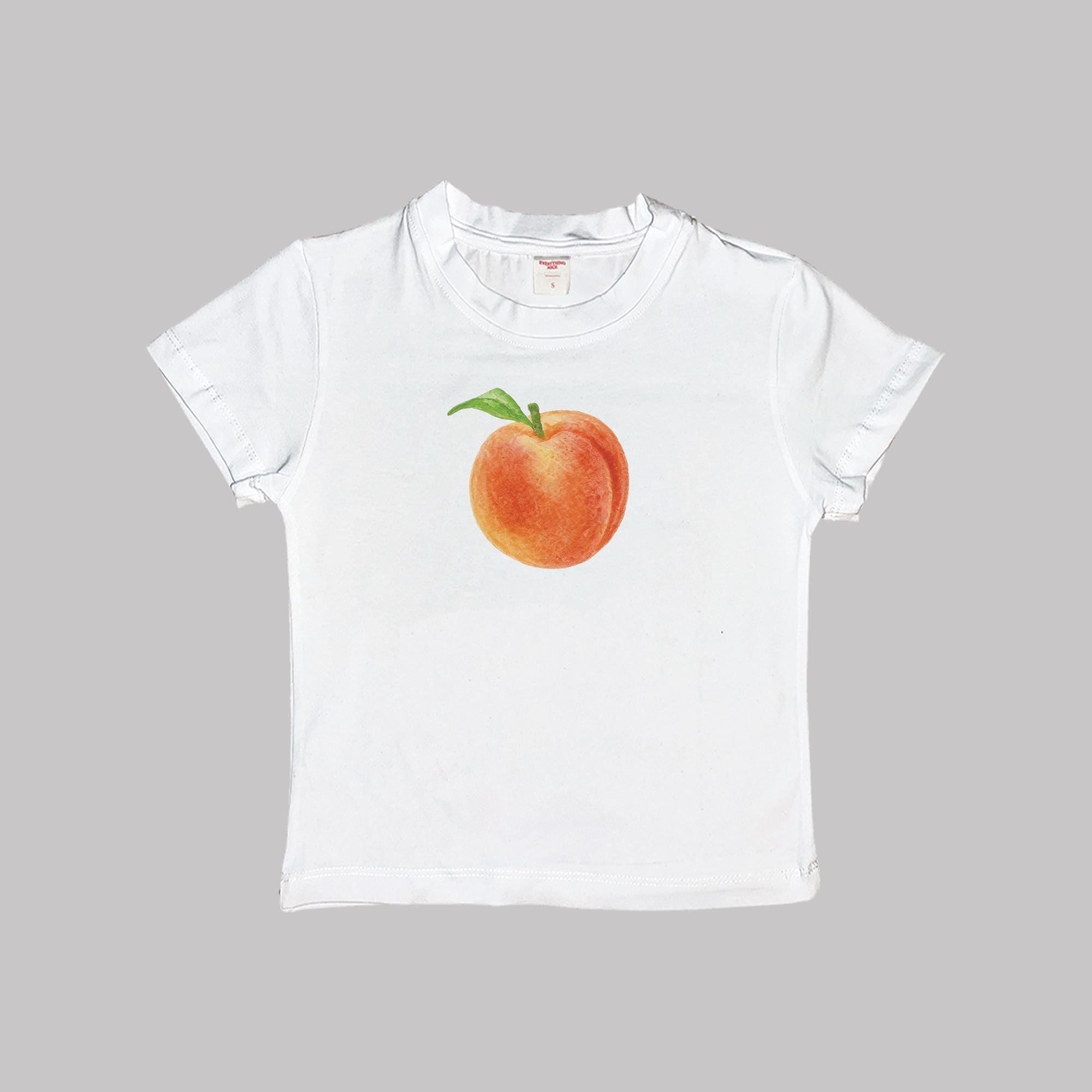 Peach Baby Tee Crop Top Shirt Watercolor