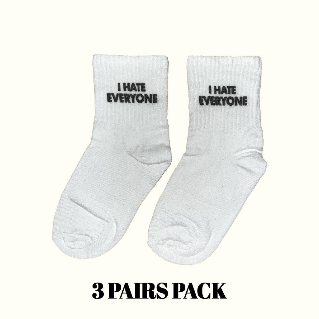 Calcetines Odio a Todo el Mundo (Paquete de 3 Pares)