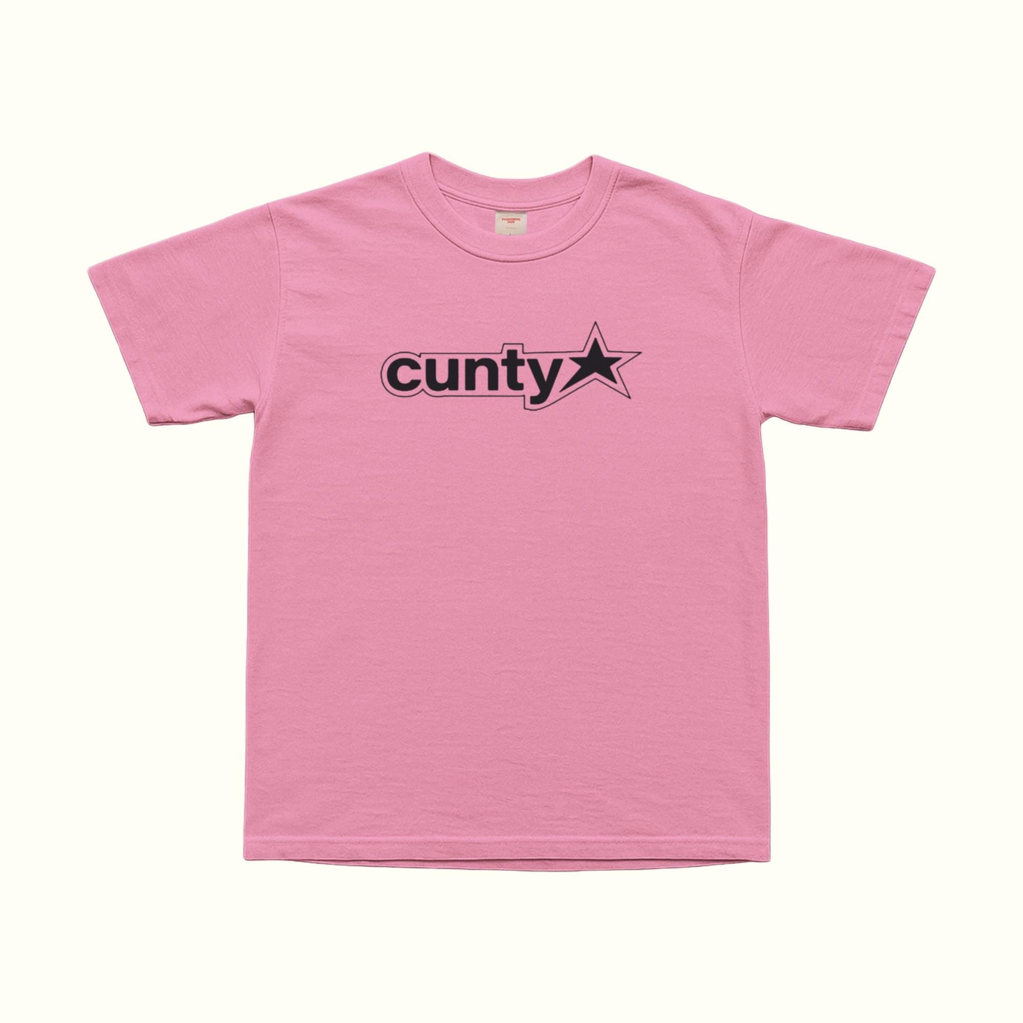 Pink Cuty Star T-shirt with front star logo print, crew neck, short sleeves.