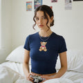 Bear Watercolor Baby Tee Crop Top Shirt
