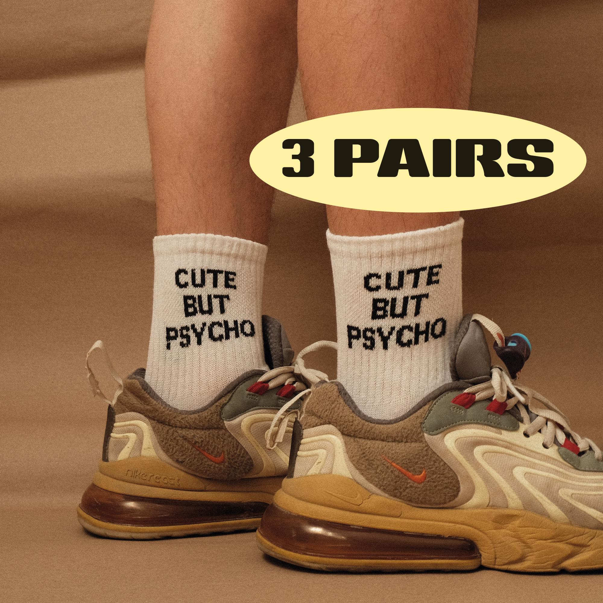 Cute But Psycho Socks (3 Pairs Pack)