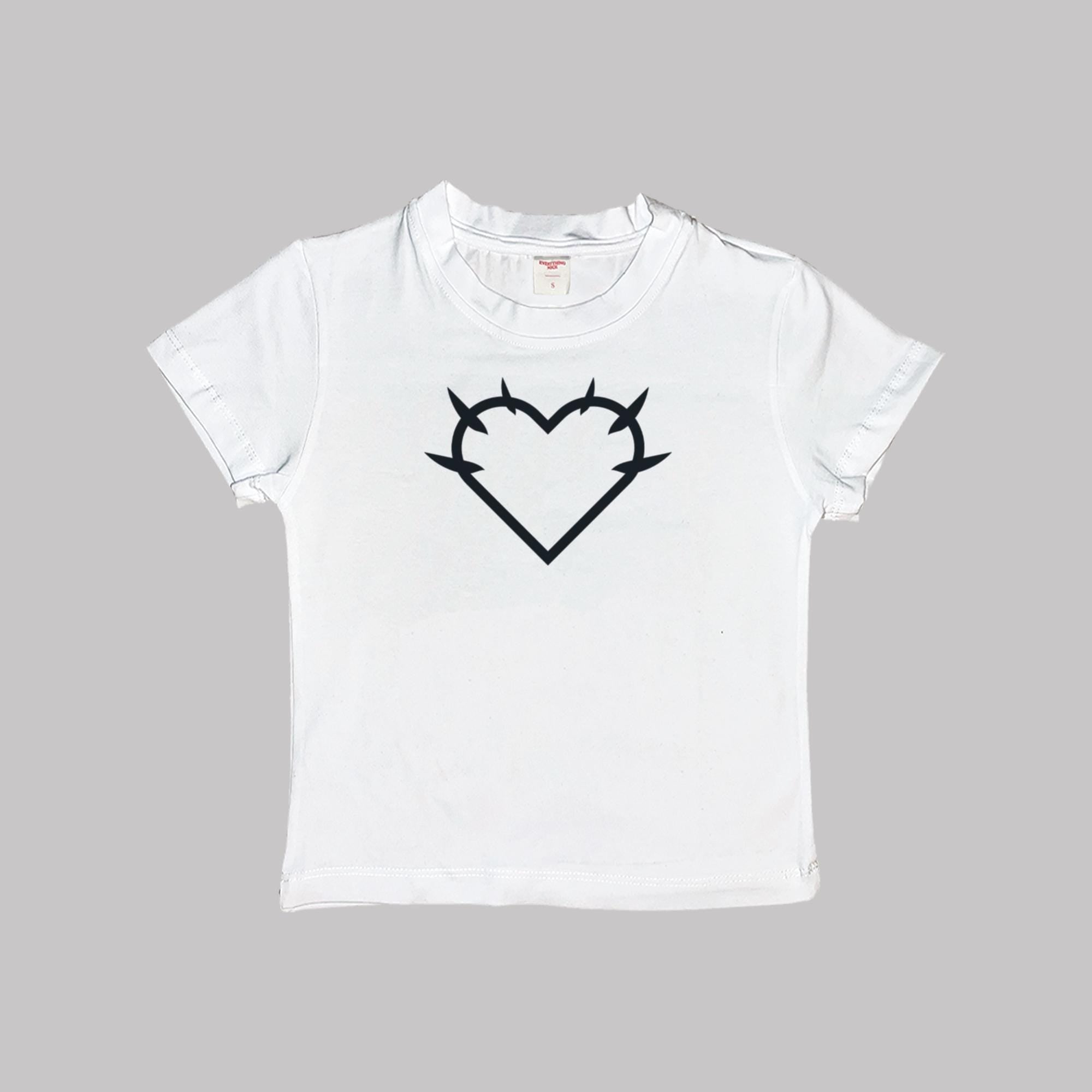 Y2K Heart Baby Tee Crop Top Shirt