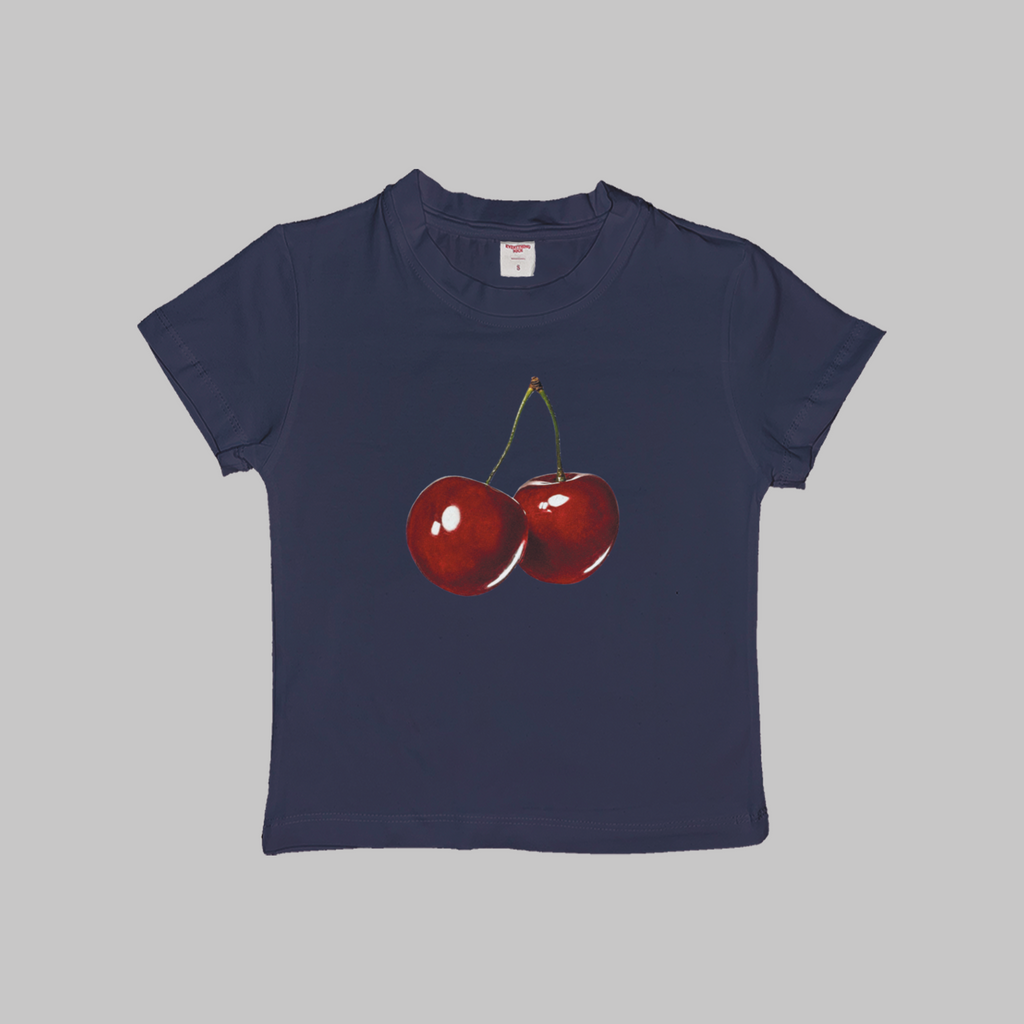 white baby tee with realistic red cherry graphic cute fruit print shirt coquette aesthetic top y2k baby tee soft girl outfit cherry lover clothing playful summer top feminine minimalist fashion sweet girl aesthetic casual everyday tee picnic outfit festival outfit concert outfit trendy cropped shirt cute graphic top birthday gift Christmas gift gift for her girlfriend gift flirty cherry aesthetic clothing
