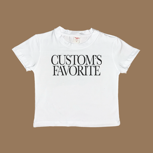 Custom A103 Baby Tee White Dreamer Store baby tee crop top cropped custom baby tee customization customized personalized shirt short sleeve t-shirt tank tee won't y2k your text