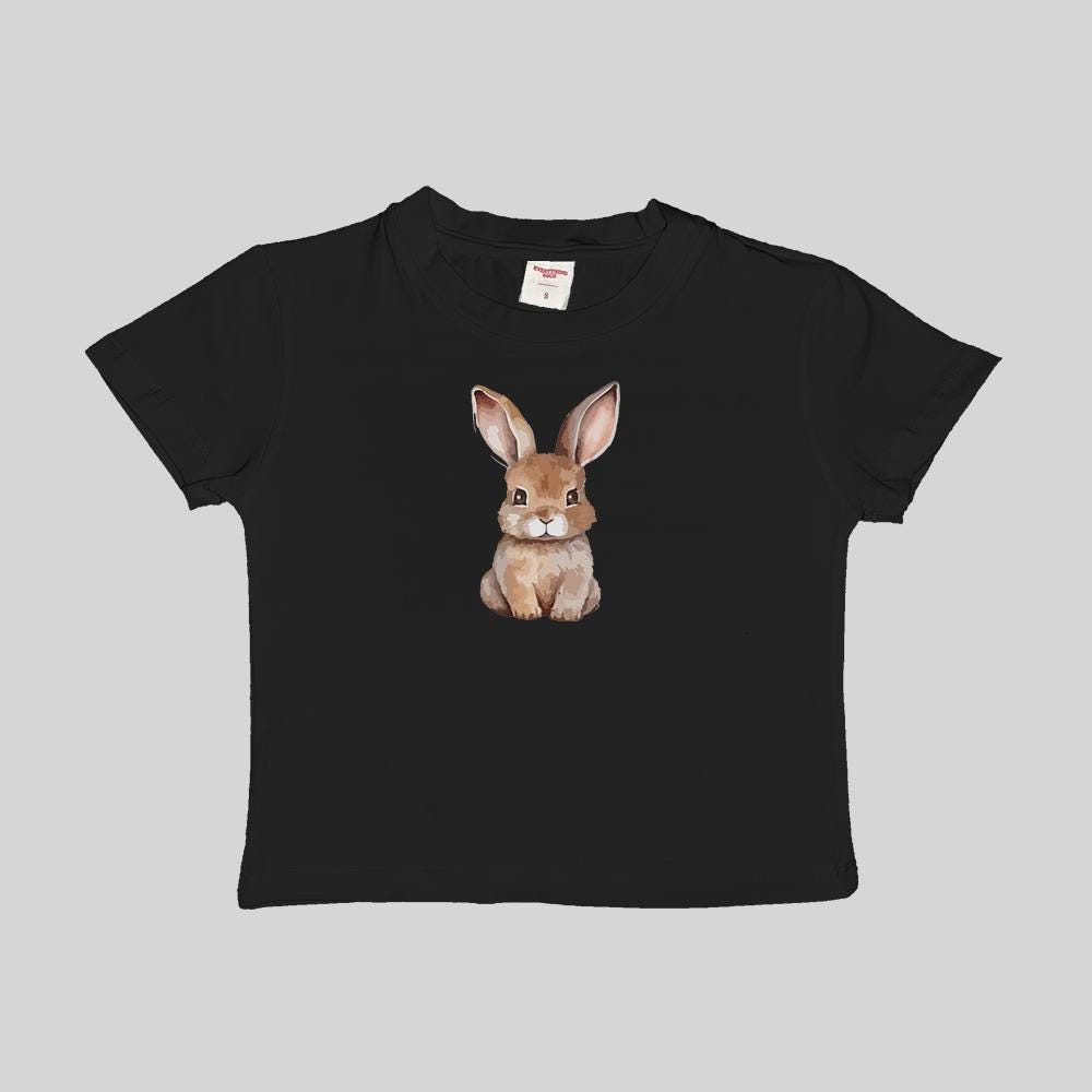 Camiseta corta con estampado de conejito