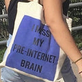 Bolsa de tela Echo de menos mi cerebro pre-internet
