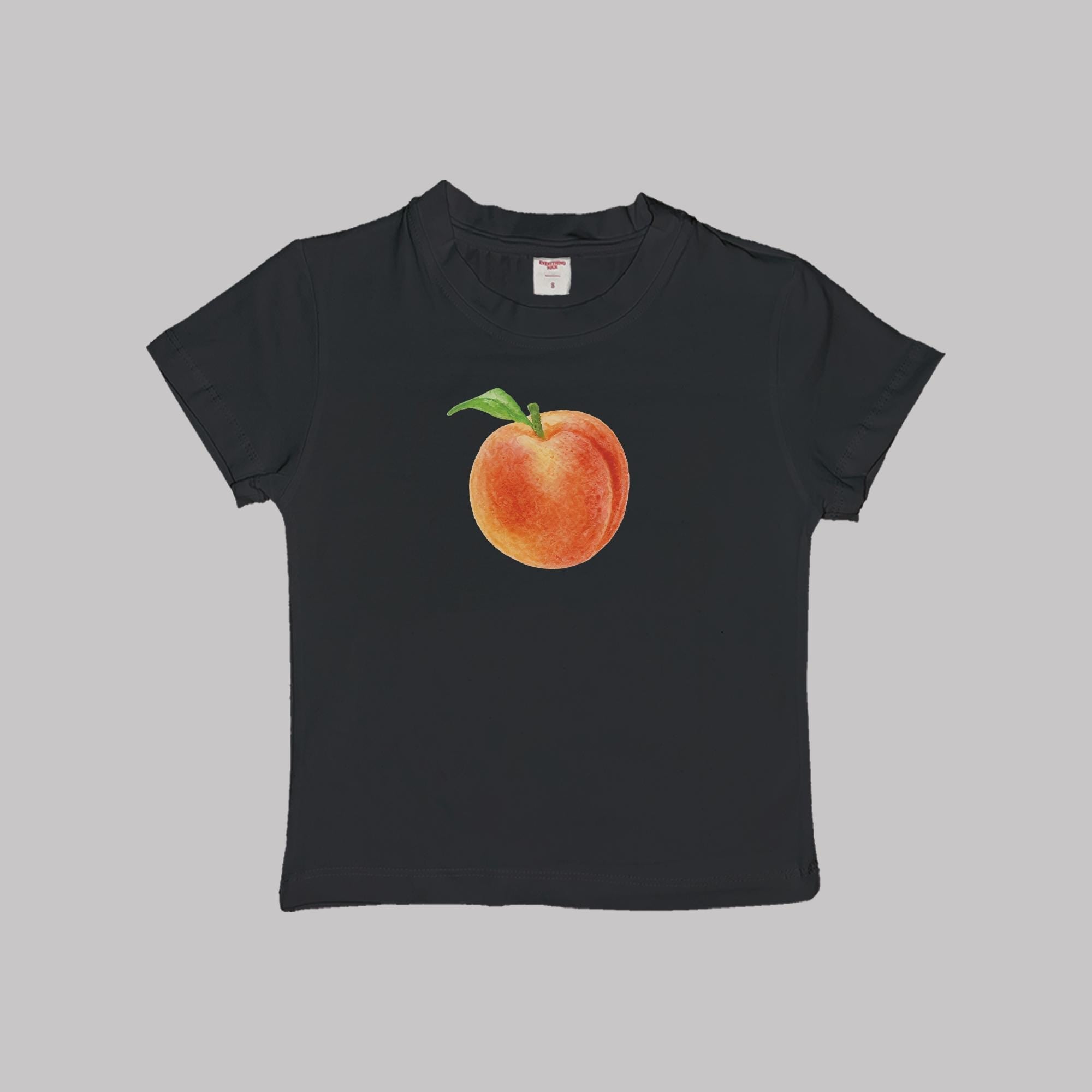 Peach Baby Tee Crop Top Shirt Watercolor