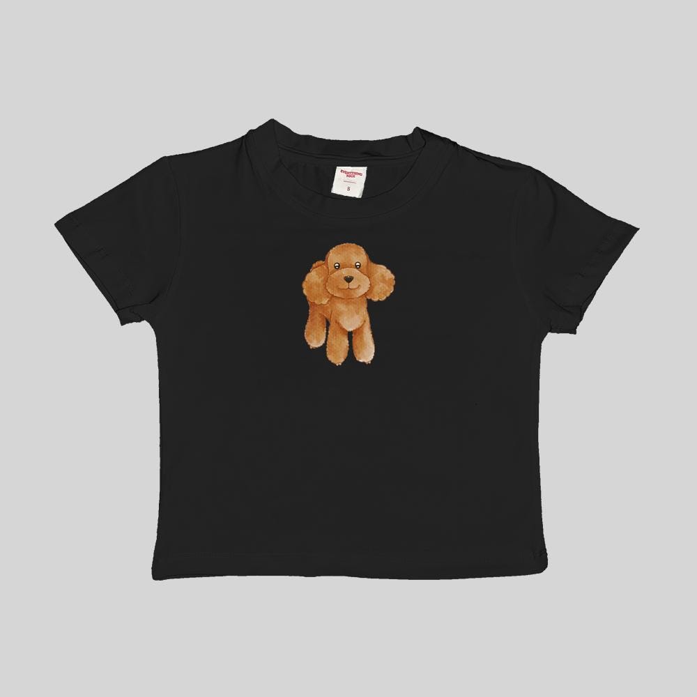 Camiseta corta con estampado de caniche