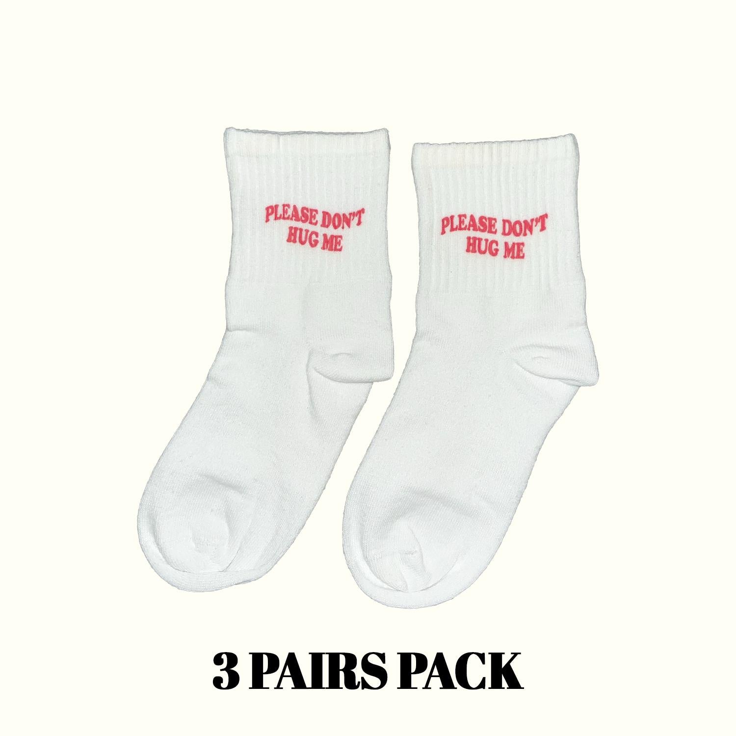 Please Don't Hug Me Socks (3 Pairs Pack)