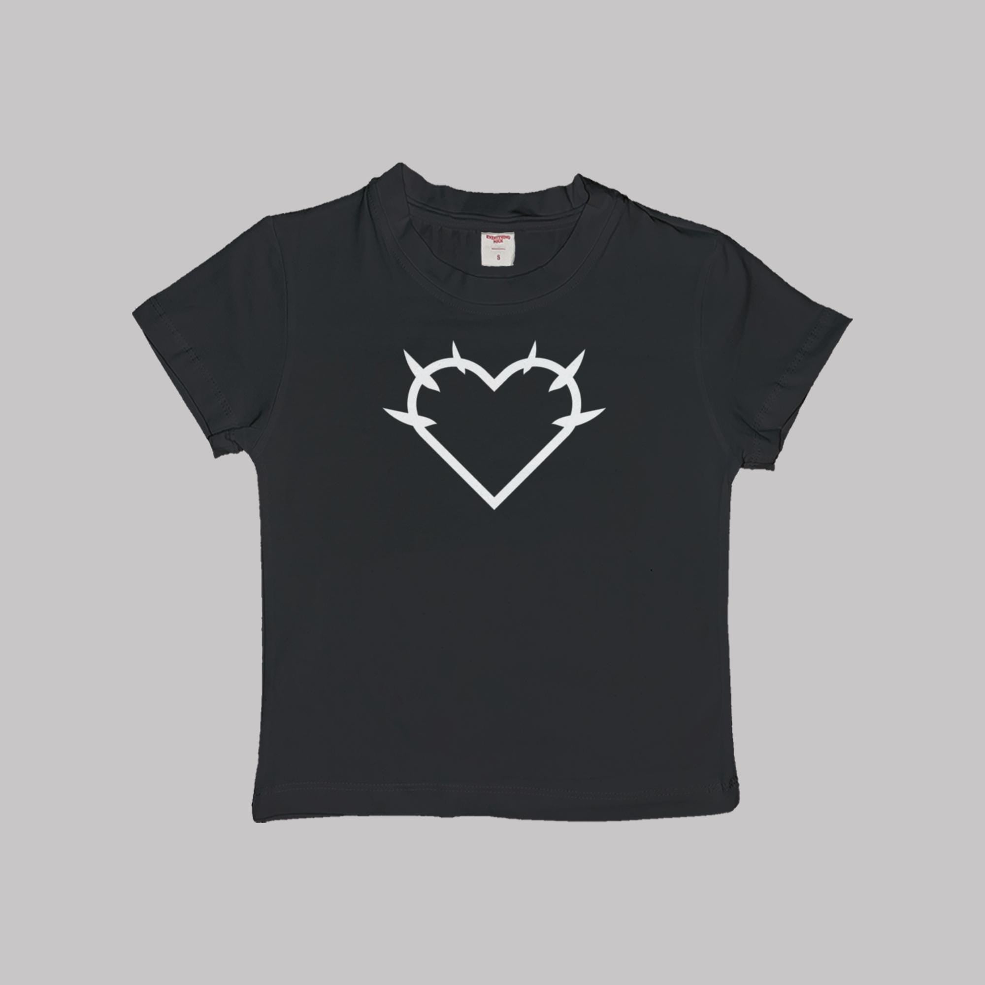 Y2K Heart Baby Tee Crop Top Shirt