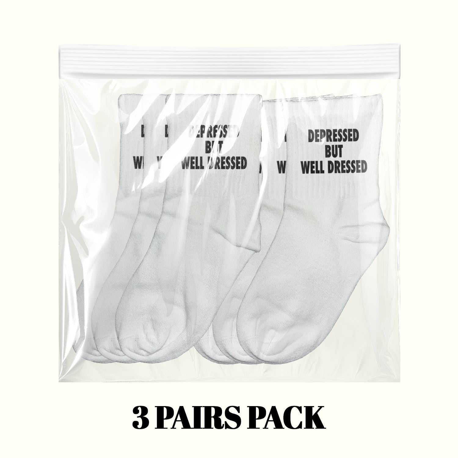 Depressed But Well Dressed Socks (3 Pairs Pack)