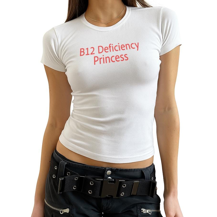 B12 Deficiency Princess Baby Tee Crop Top Shirt