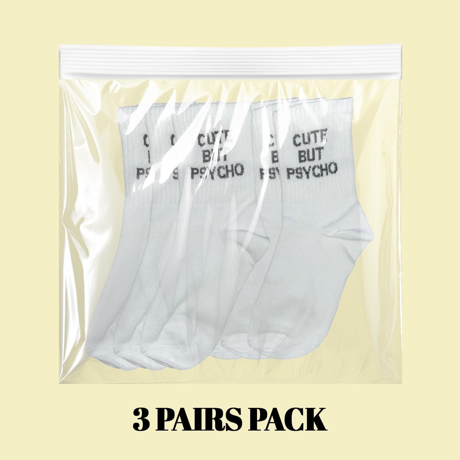 Cute But Psycho Socks (3 Pairs Pack)