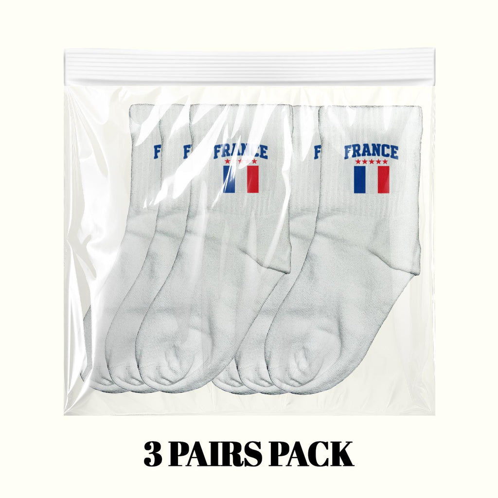 Calcetines con la Bandera de Francia (Paquete de 3 Pares)