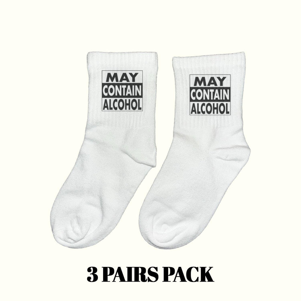 Calcetines "Puede Contener Alcohol" (Paquete de 3 Pares)
