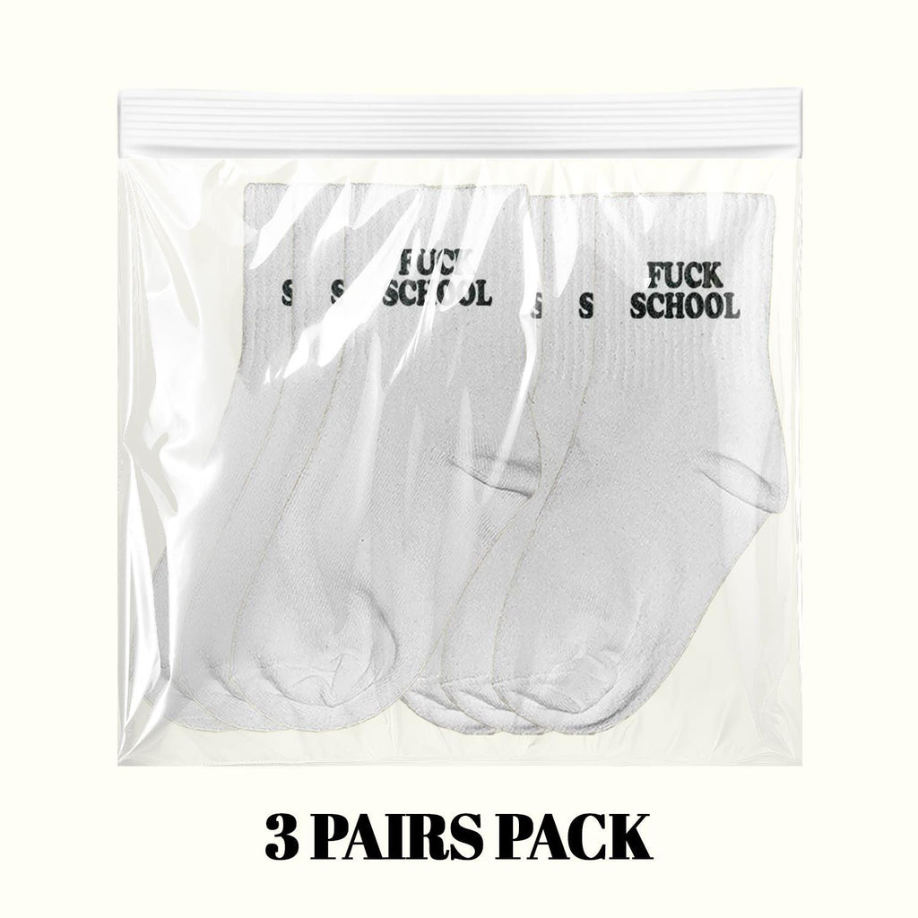 Calcetines "Fuck School" (Paquete de 3 pares)