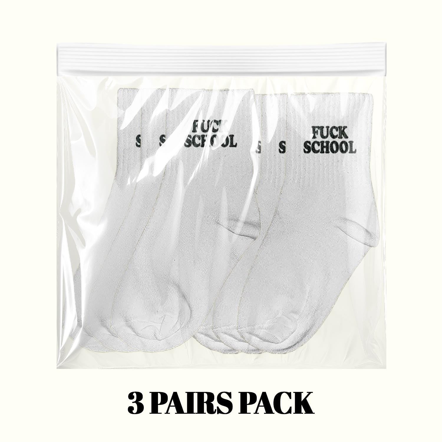 Calcetines "Fuck School" (Paquete de 3 pares)