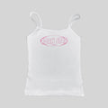 Ribbed tank top, white, “PORN STAR” front logo print