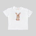 Camiseta corta con estampado de conejito