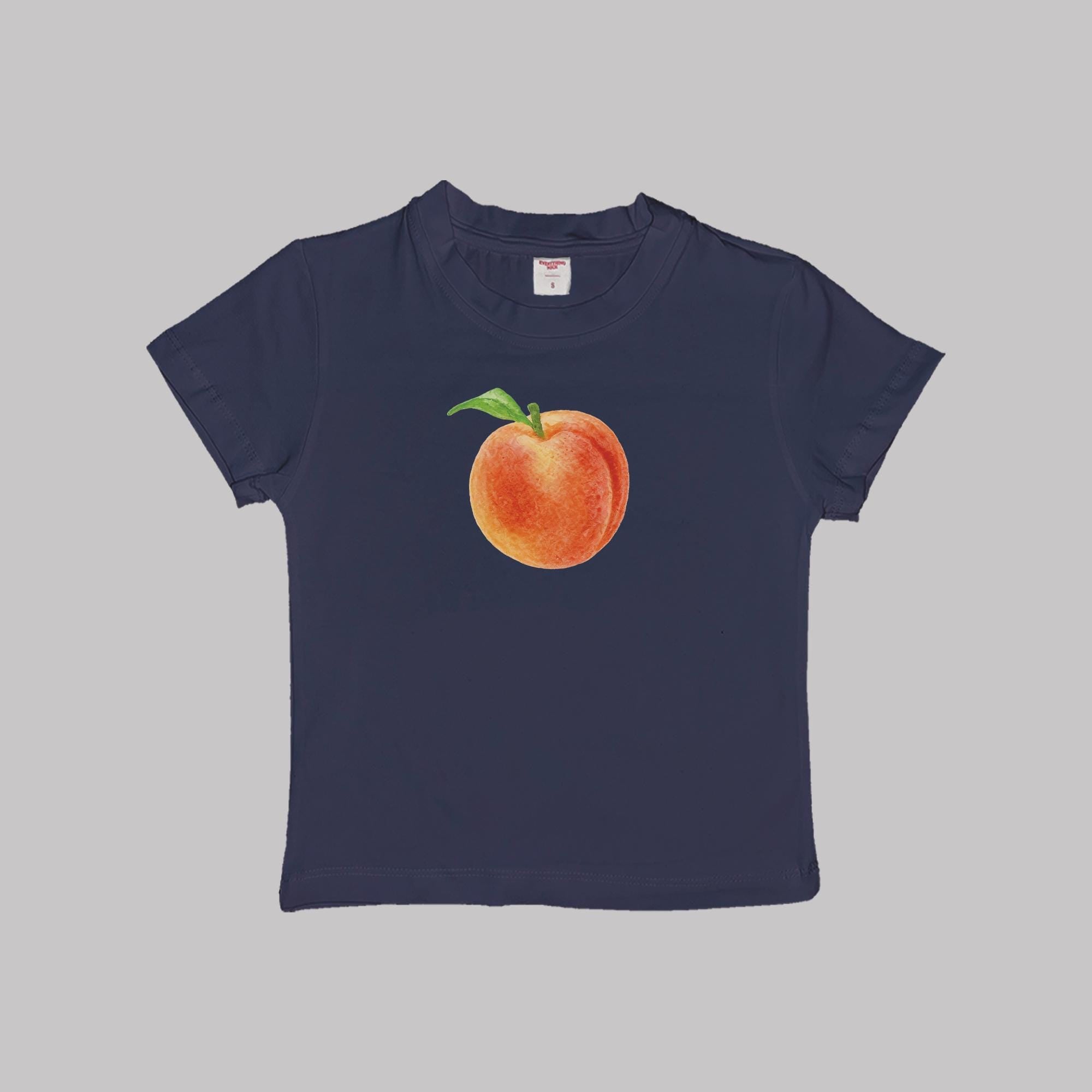 Peach Baby Tee Crop Top Shirt Watercolor